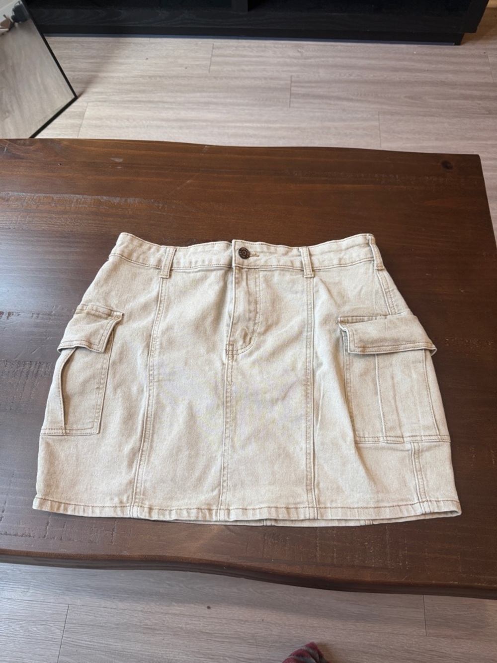 Sincerely Jules Cream Cargo Mini Skirt